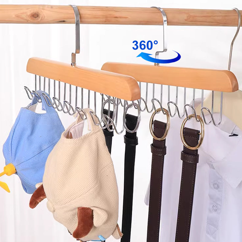 Belt Hanger Wooden 11 Inch Natural or Dark Wood