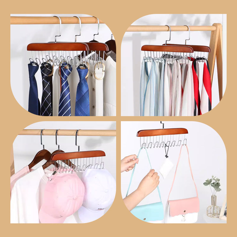 Belt Hanger Wooden 11 Inch Natural or Dark Wood