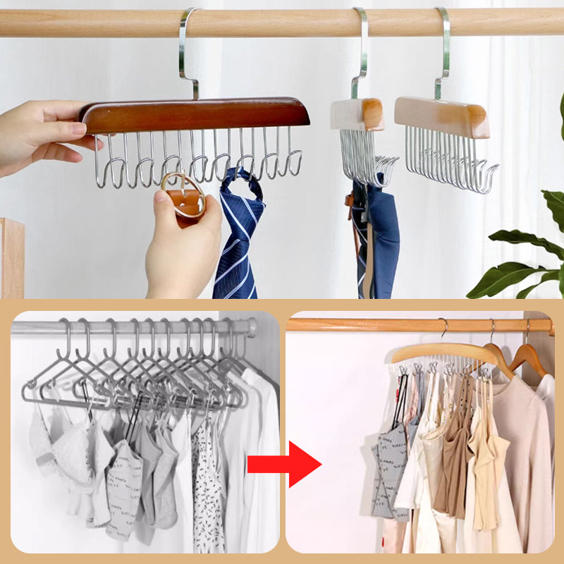 Belt Hanger Wooden 11 Inch Natural or Dark Wood