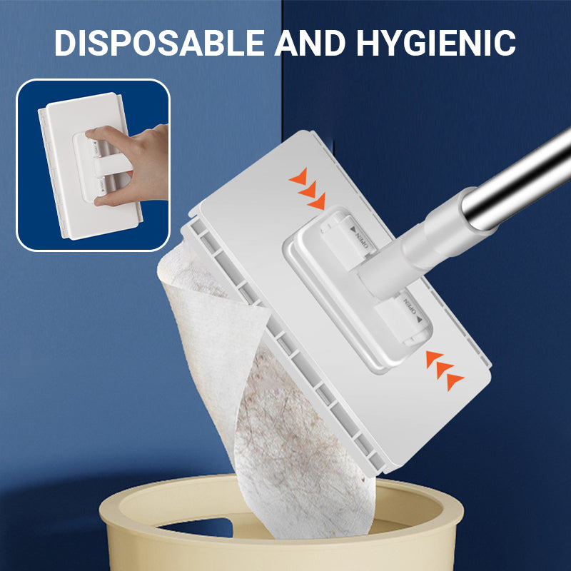 Clamp Mop with 4 Reusable Cloths 39.4 Inch Handle