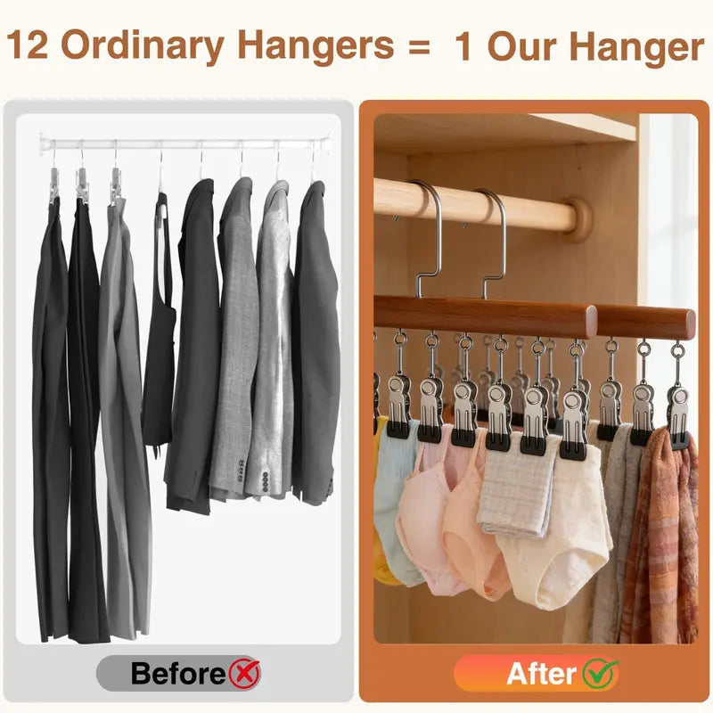 Clip Hanger with 12 Clips 15.75 Inch Wood