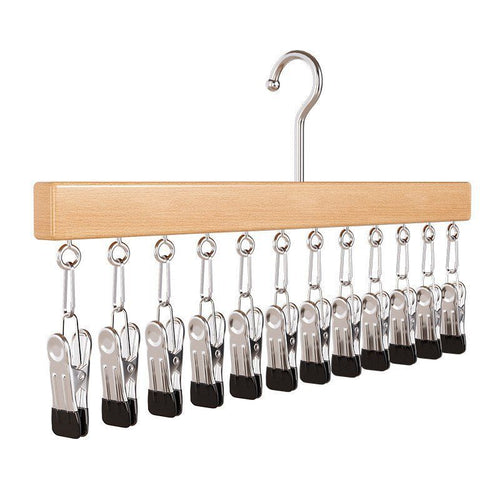 Clip Hanger with 12 Clips 15.75 Inch Wood