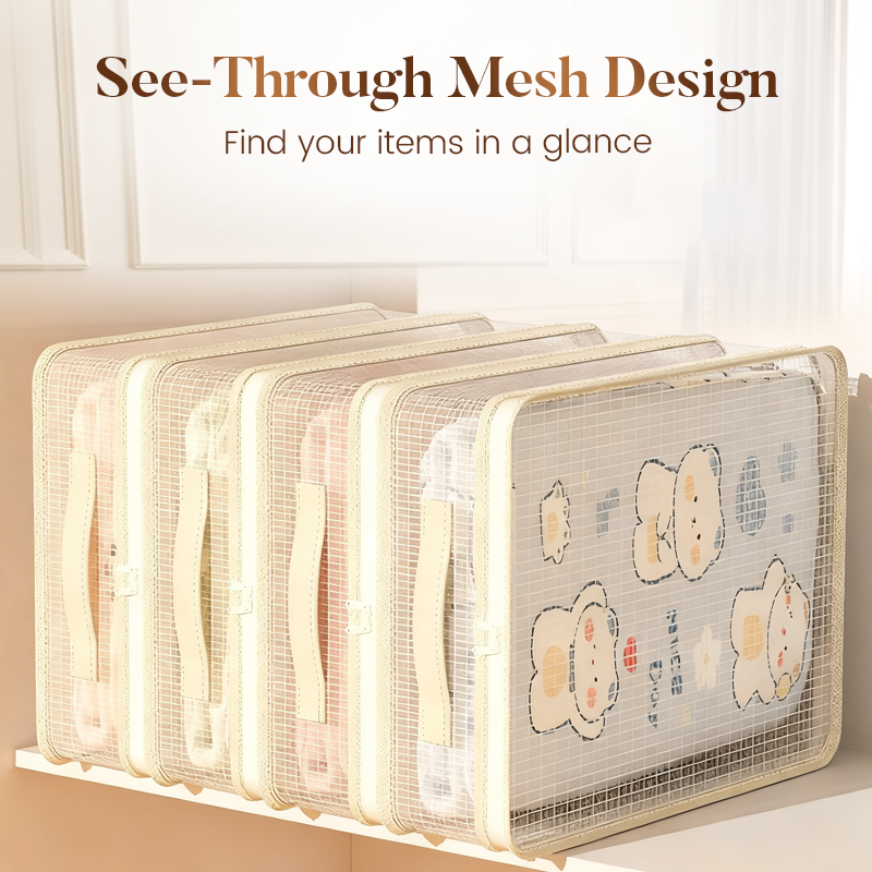 Clothes Storage Bags with Zipper 15.7 x 11.8 x 4.7 Inch Mesh Top