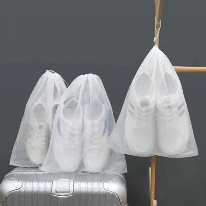 Drawstring Shoe Storage Bags 12.6 x 18.9 Inch White