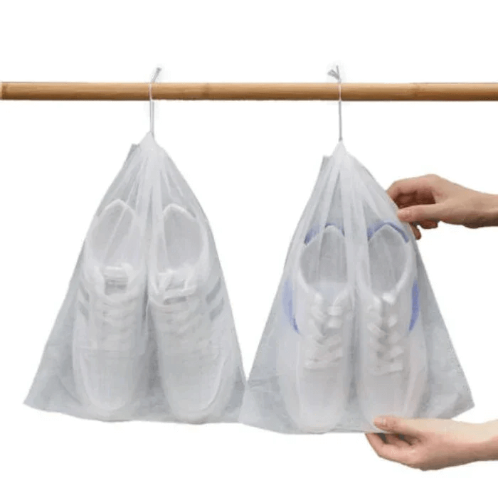 Drawstring Shoe Storage Bags 12.6 x 18.9 Inch White