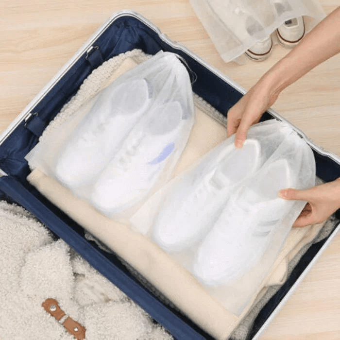 Drawstring Shoe Storage Bags 12.6 x 18.9 Inch White