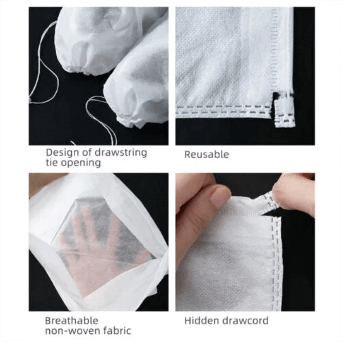 Drawstring Shoe Storage Bags 12.6 x 18.9 Inch White