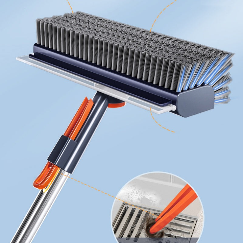 Floor Scrub Brush 3 in 1 with Squeegee 54.3 Inch Handle