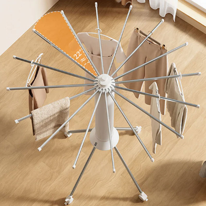 Folding Clothes Drying Rack Umbrella Style 4 Legs White