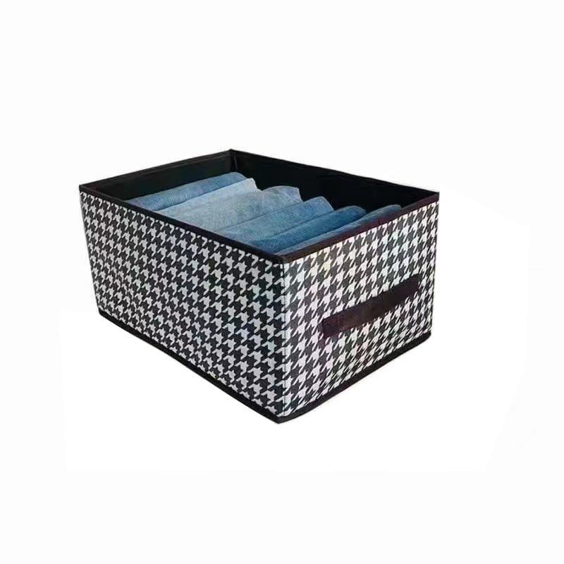 Jeans Organizer Foldable 15.7 x 11 x 7.9 Inch Houndstooth