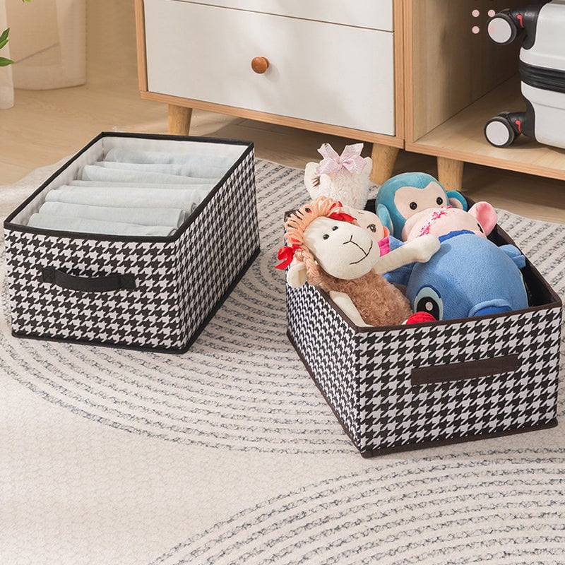 Jeans Organizer Foldable 15.7 x 11 x 7.9 Inch Houndstooth