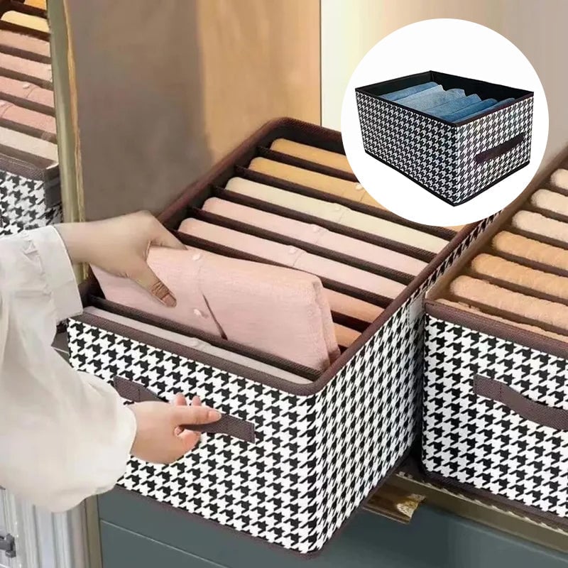 Jeans Organizer Foldable 15.7 x 11 x 7.9 Inch Houndstooth