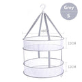 Mesh Drying Basket Hanging 2 Layer Foldable Gray