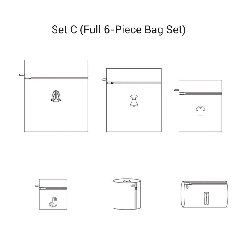 Mesh Laundry Bags with Zipper Set of 6 Assorted Sizes