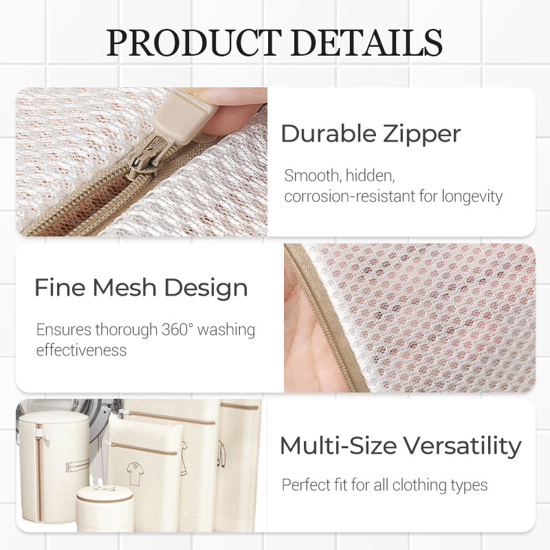 Mesh Laundry Bags with Zipper Set of 6 Assorted Sizes