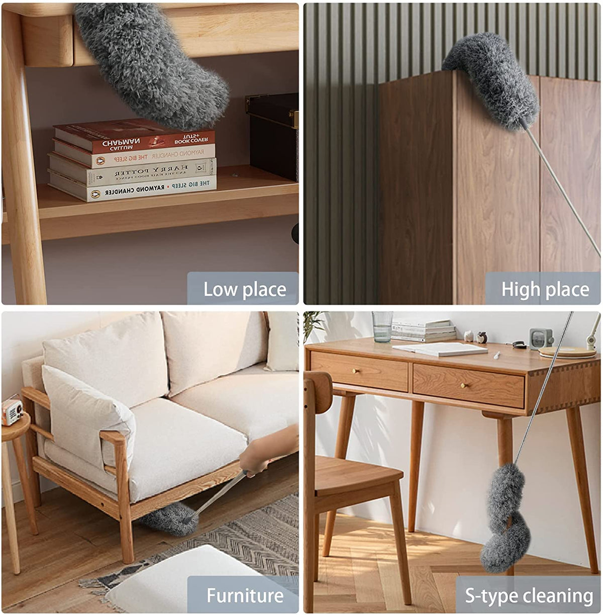 Microfiber Duster with Telescopic Pole up to 100 Inch