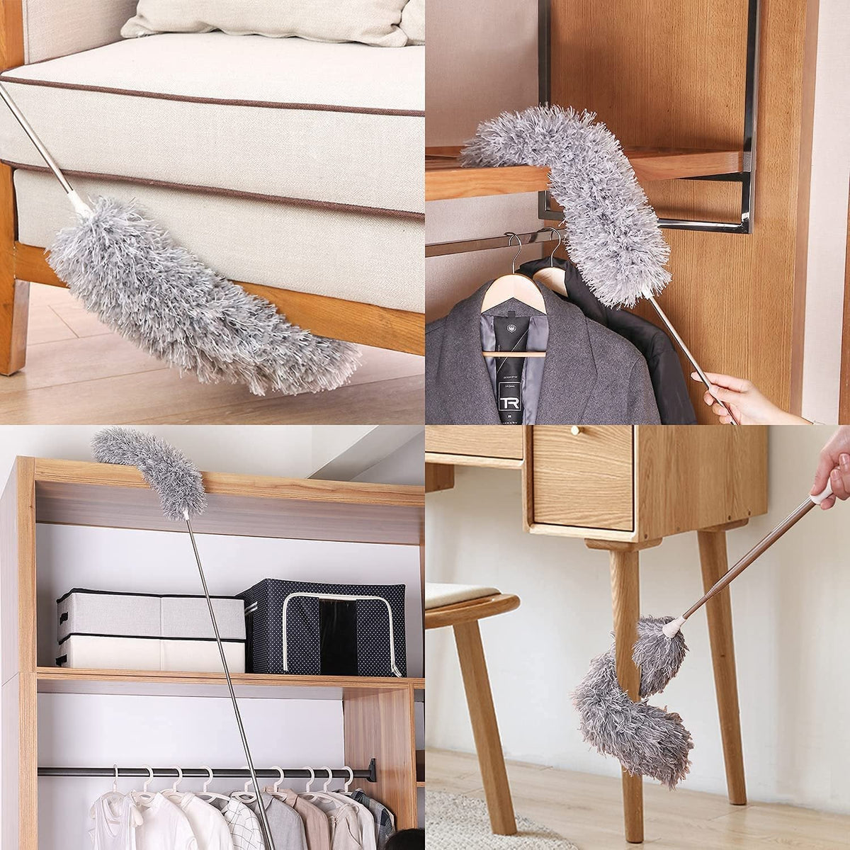 Microfiber Duster with Telescopic Pole up to 100 Inch