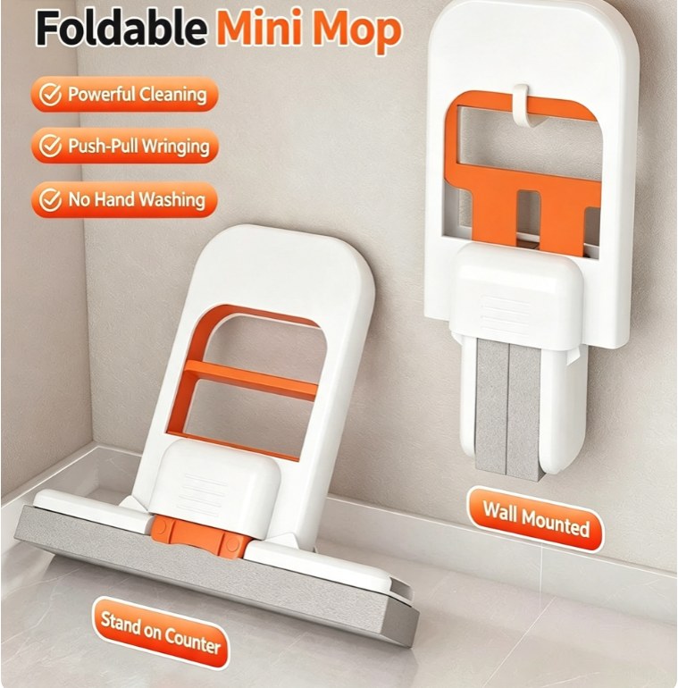 Mini Squeeze Mop 5.9 Inch with Replacement Heads