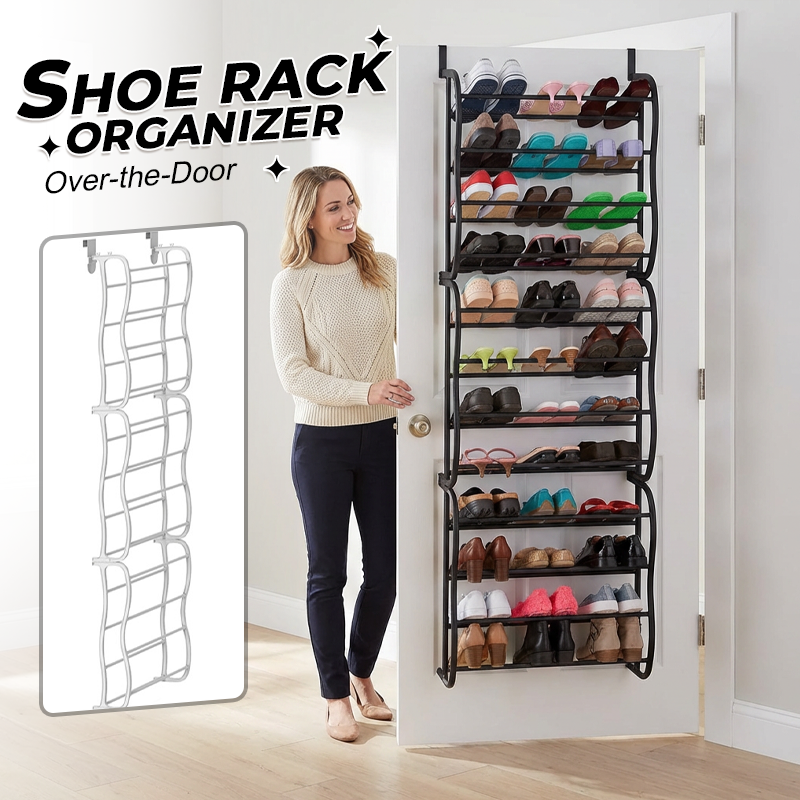 Over the Door Shoe Rack 12 Tier 71.3 Inch Metal