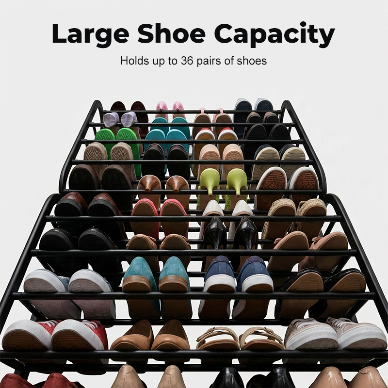 Over the Door Shoe Rack 12 Tier 71.3 Inch Metal
