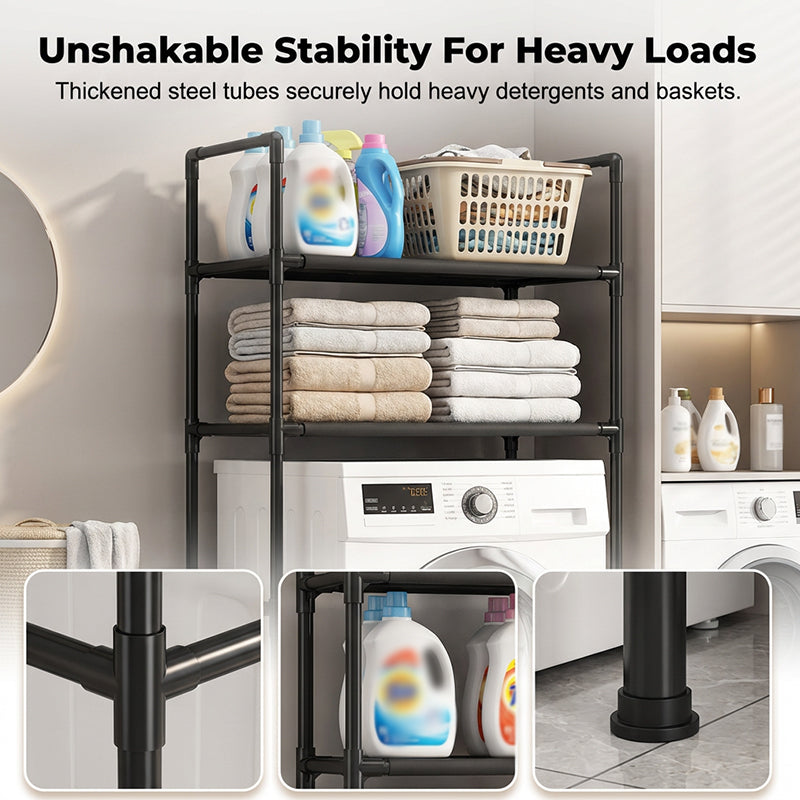 Over the Toilet Storage Rack 3 Tier No Drill Black or White