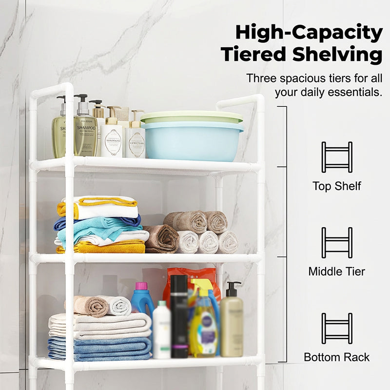 Over the Toilet Storage Rack 3 Tier No Drill Black or White