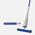 Self Wringing Mop 52.8 Inch with Replacement Heads White and Blue