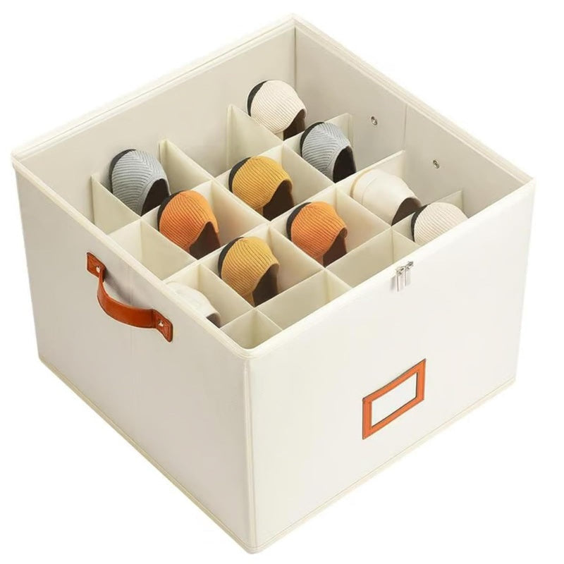 Shoe Storage Box Foldable 14.2 x 14.2 x 11.8 Inch with Clear Lid