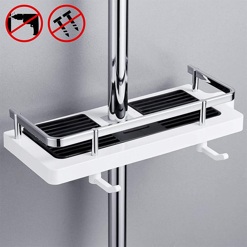 Shower Pole Caddy Shelf 11.8 x 4.7 Inch Adjustable Height