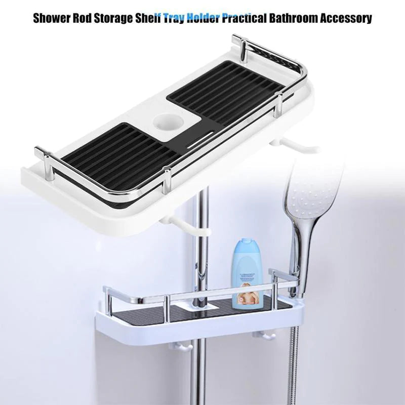 Shower Pole Caddy Shelf 11.8 x 4.7 Inch Adjustable Height