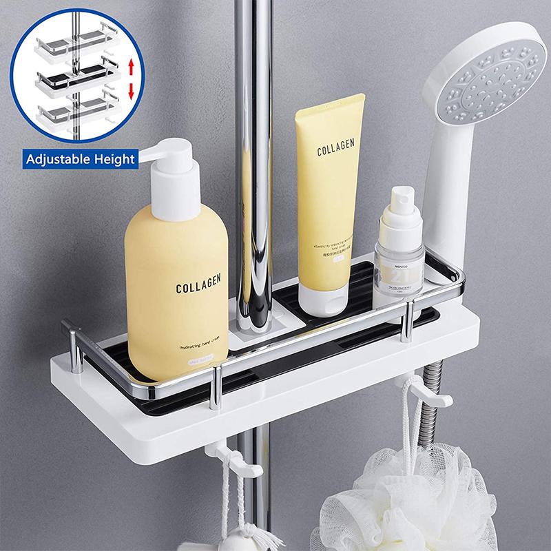 Shower Pole Caddy Shelf 11.8 x 4.7 Inch Adjustable Height