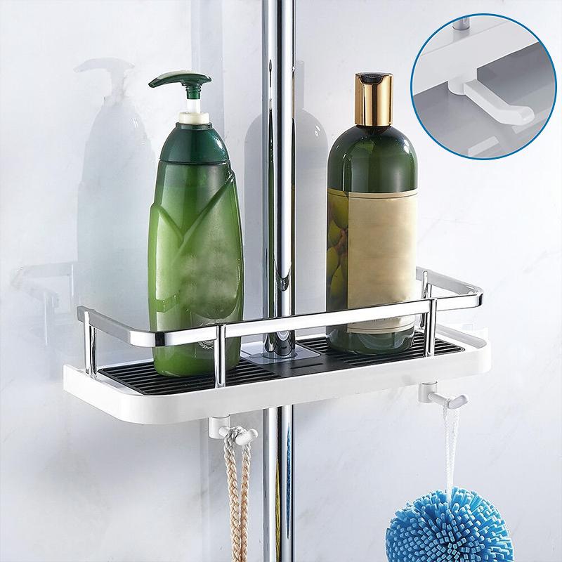 Shower Pole Caddy Shelf 11.8 x 4.7 Inch Adjustable Height