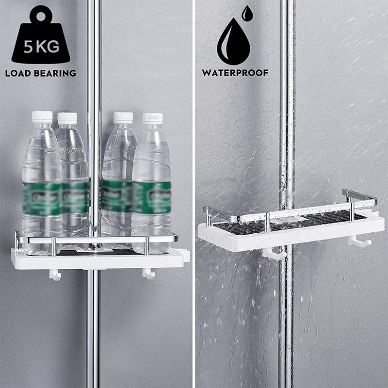 Shower Pole Caddy Shelf 11.8 x 4.7 Inch Adjustable Height