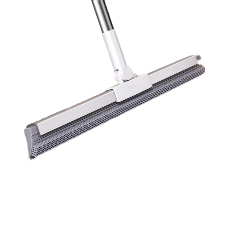 Silicone Broom and Squeegee 2 in 1 Long Handle Gray