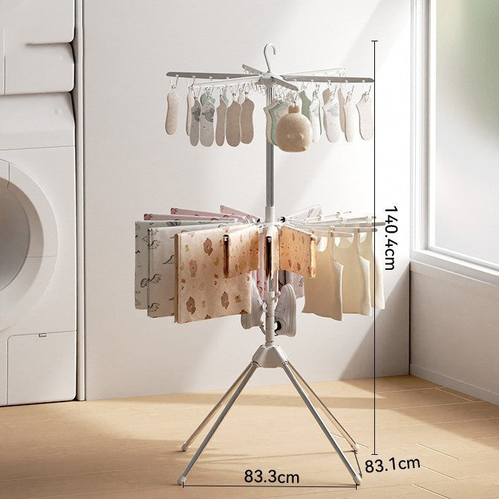 Standing Clothes Drying Rack Folding Stainless Steel 1 to 3 Layer