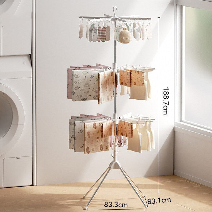 Standing Clothes Drying Rack Folding Stainless Steel 1 to 3 Layer