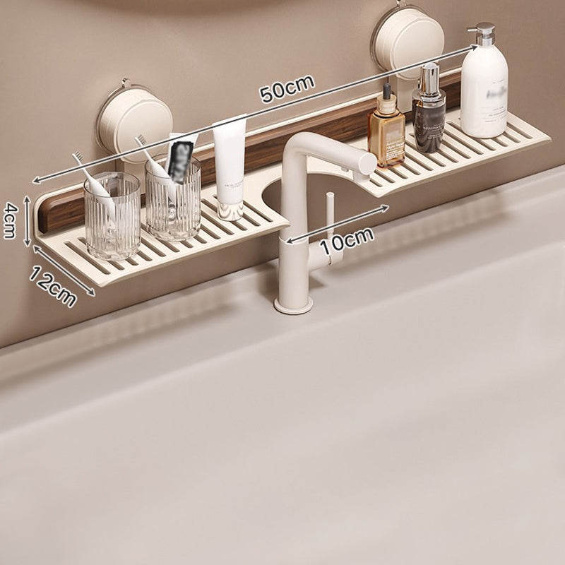 Suction Cup Bathroom Shelf Walnut 15.7 or 19.7 Inch
