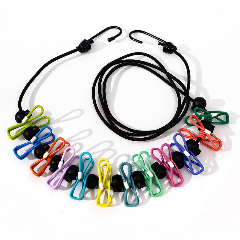 Travel Clothesline Elastic 68.5 Inch with 12 Clips 3 Pack