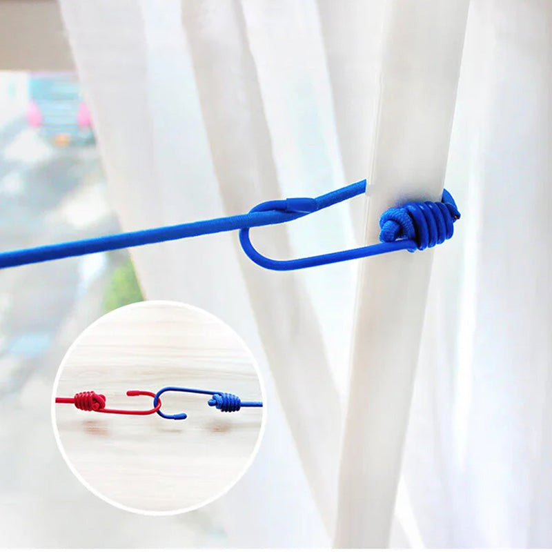 Travel Clothesline Elastic 68.5 Inch with 12 Clips 3 Pack
