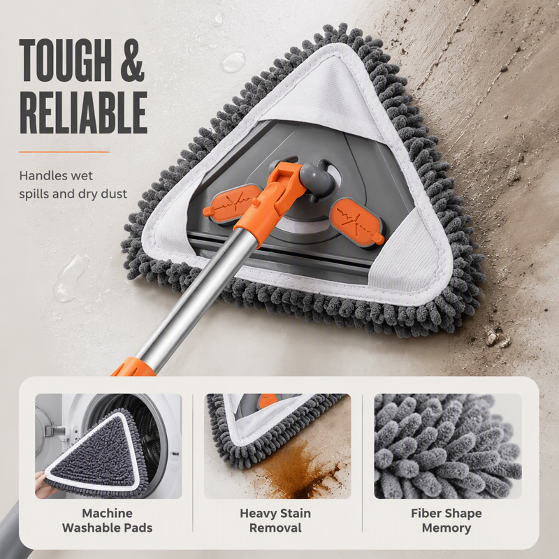 Triangle Mop with Telescopic Pole 30.7 to 44.1 Inch
