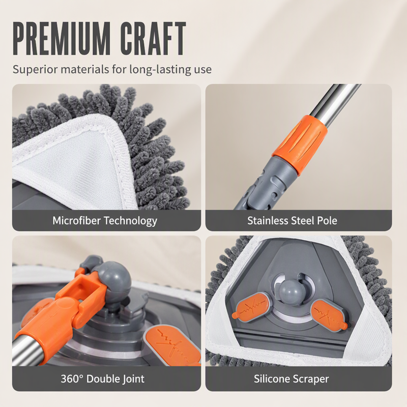 Triangle Mop with Telescopic Pole 30.7 to 44.1 Inch