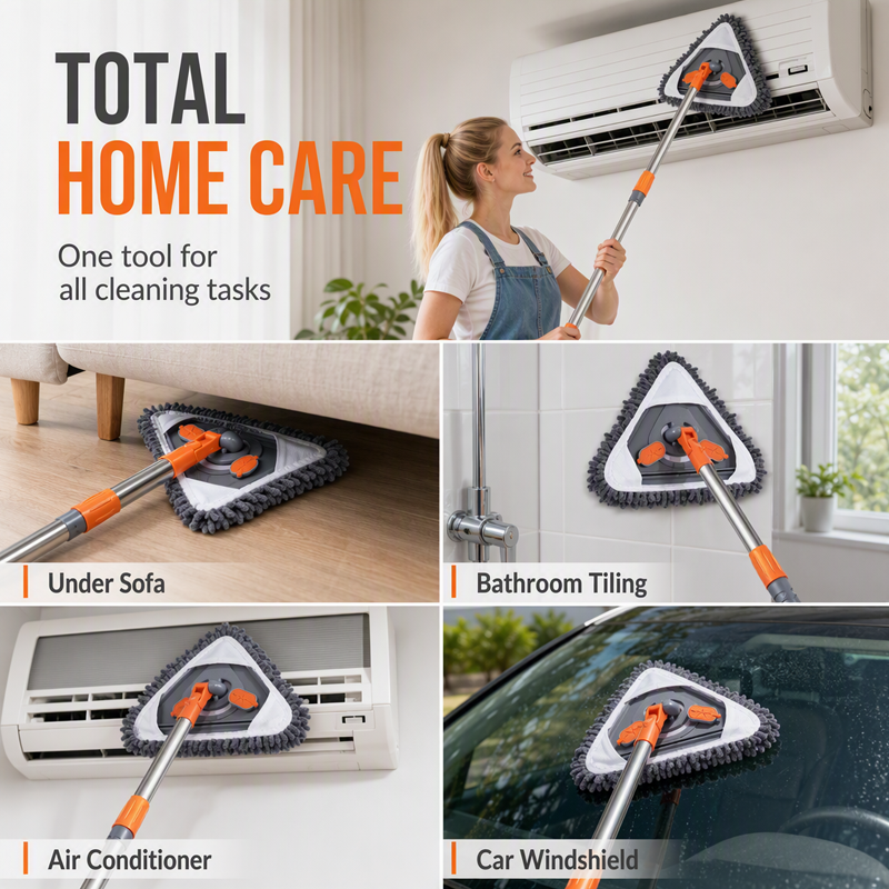 Triangle Mop with Telescopic Pole 30.7 to 44.1 Inch