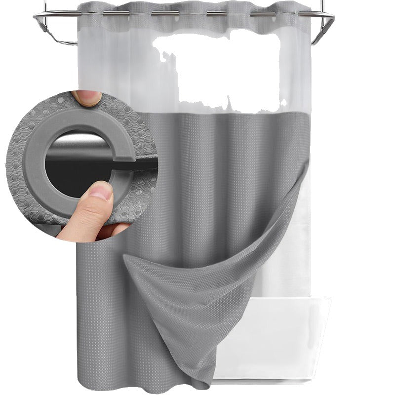 Waffle Shower Curtain with Snap In Liner 72 x 74.8 Inch
