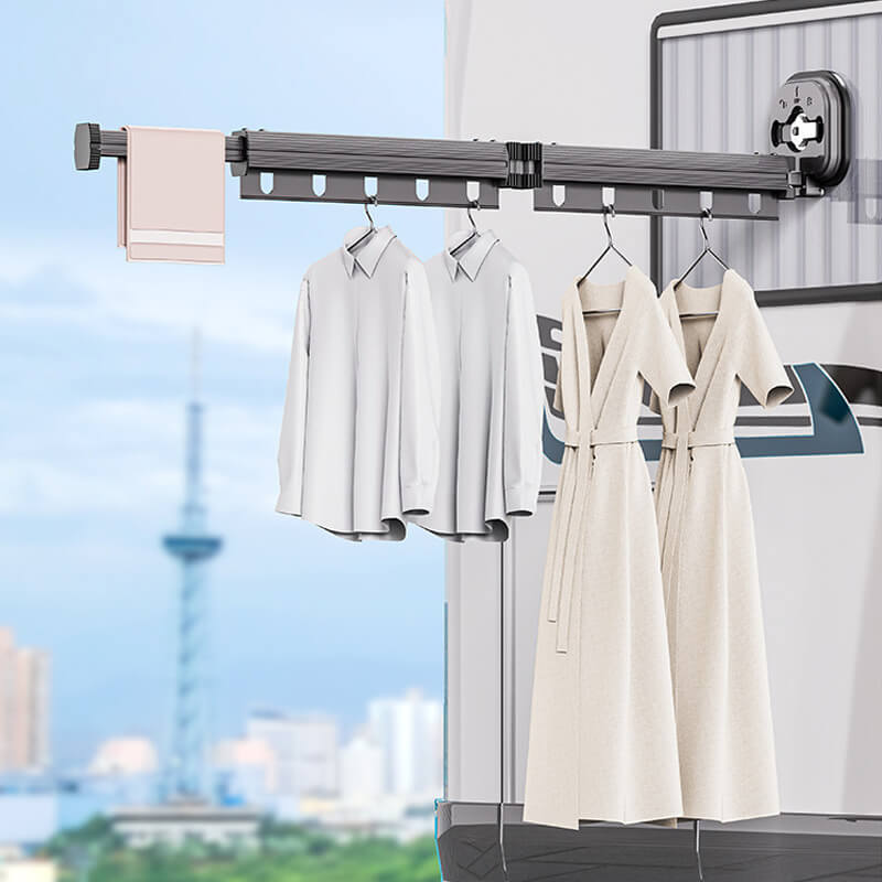 Wall Mounted Drying Rack Folding Suction Mount 13.4 to 40.2 Inch