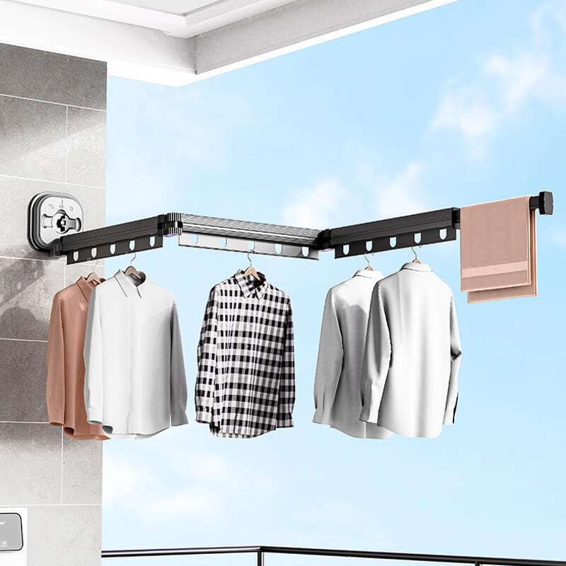 Wall Mounted Drying Rack Folding Suction Mount 13.4 to 40.2 Inch