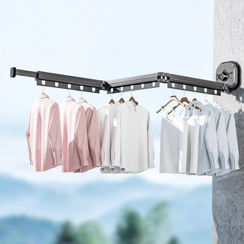 Wall Mounted Drying Rack Folding Suction Mount 13.4 to 40.2 Inch