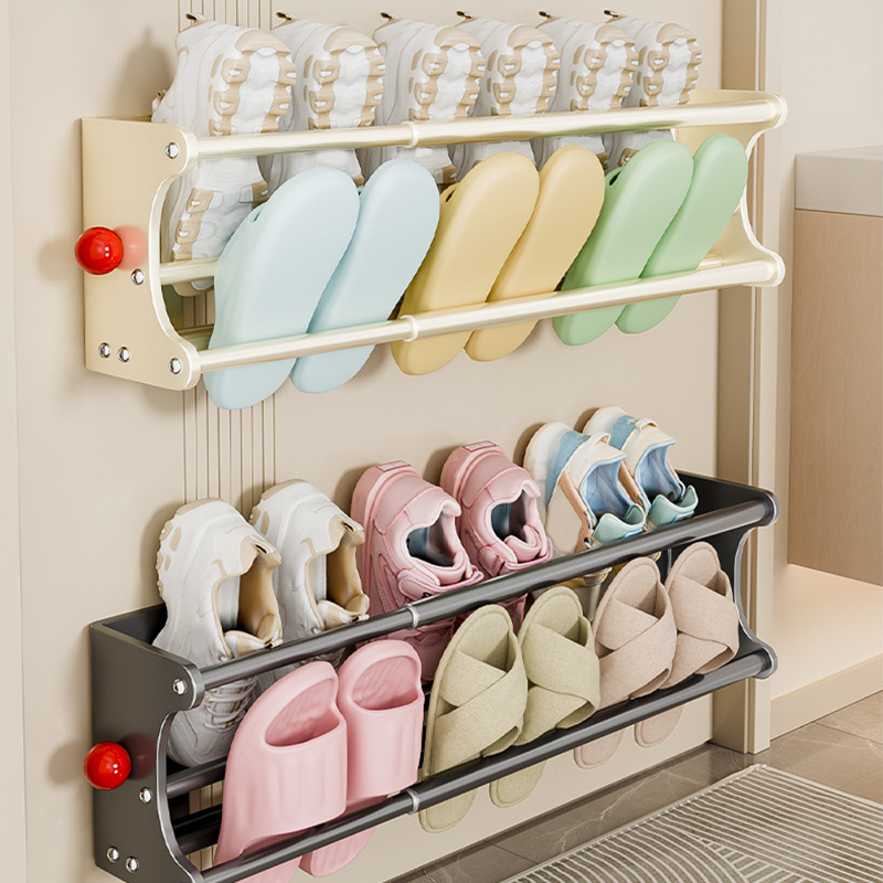 Wall Mounted Shoe Rack 2 Tier Extendable 15.7 to 29.7 Inch
