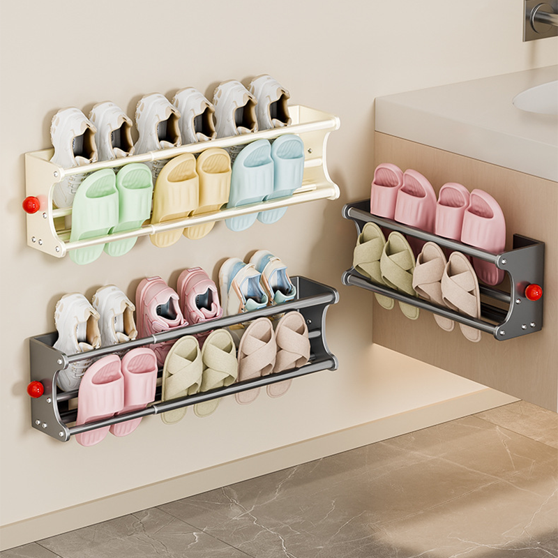 Wall Mounted Shoe Rack 2 Tier Extendable 15.7 to 29.7 Inch
