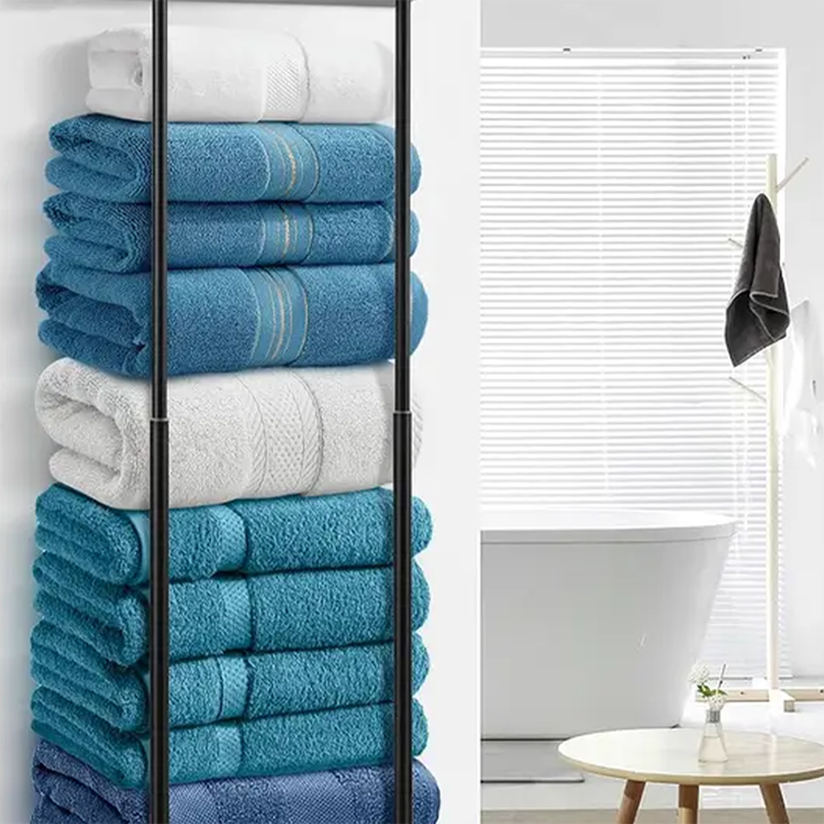 Wall Towel Rack with Shelf Adjustable Height 15 to 29.5 Inch